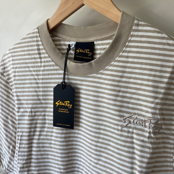 BNWT Stan Ray Ringer Tee khaki/natural - Picture 1 of 7